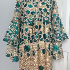 Buddy Love Green & Gold Floral Lace Top